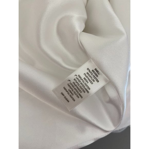 White House Black Market women's 6 white fit and flare striped knee length dress - Picture 8 of 10